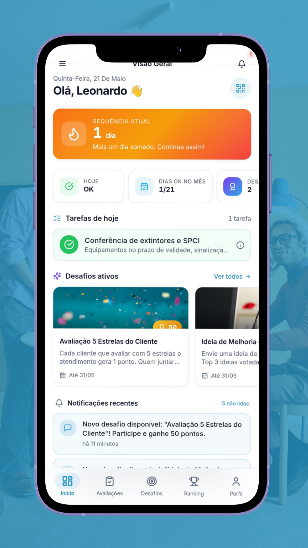 Dashboard do colaborador