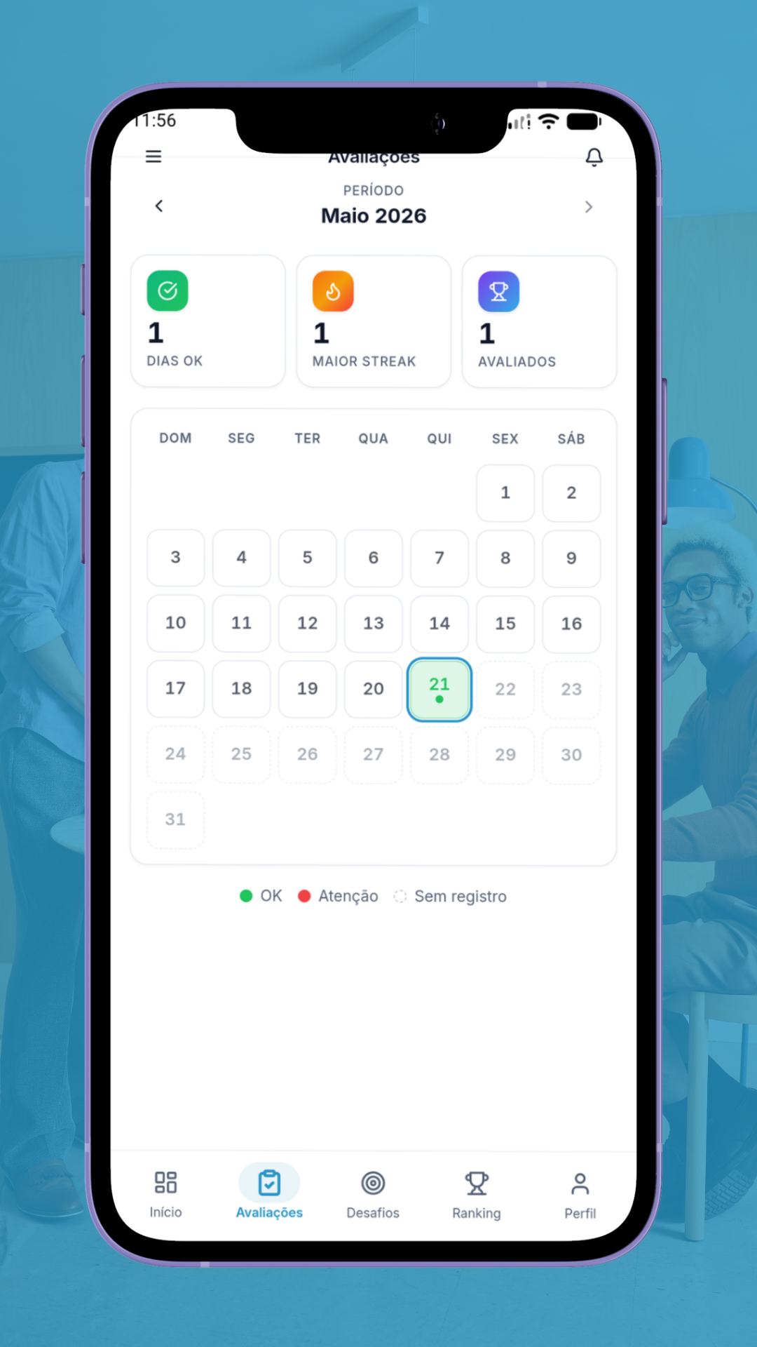 Calendário de avaliações
